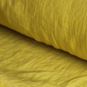 50x150 cm LEINENSTOFF AUFGEWEICHT vorgewaschen, Gelb/Grün/Senf Leinenstoff f. Vorhänge Bettwäsche Kleidung, Hosen, Hemden, Deko Kleid Tisch