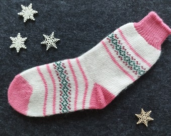 Knitted Angora socks size 38/39 Nordic, Angora socks, winter socks, hiking, yoga, warm socks, gift, knitted socks, knitting, traditional costumes