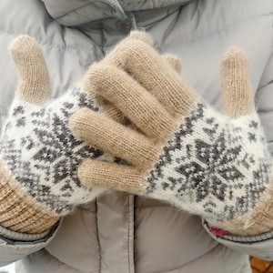 KNITTED GLOVES NORWEGIAN Wool Angora/Winter Gloves/Arm Warmers/Knitted Gloves/Christmas/Knitting/Knitwear/Gloves