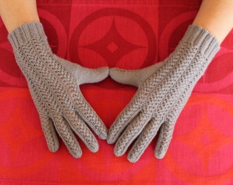 Hand-knitted GLOVES WOOL*ELEGANT/grey/winter gloves/arm warmers/knitted gloves/knitting/knitwear/knitted gloves