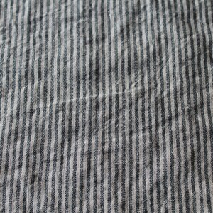 50 x 160 cm, LINEN FABRIC STRIPES Blue/Natural, linen fabric for curtains, clothing, dress, blouse, shirt, linen fabric, striped fabrics image 5
