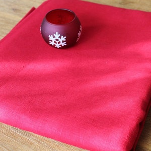 50 x 150 cm LINEN** FABRIC** RED** plain fabric/natural fabric/suitable for clothing, sewing, crafts, curtains/table/tablecloth/Christmas/dress/trousers