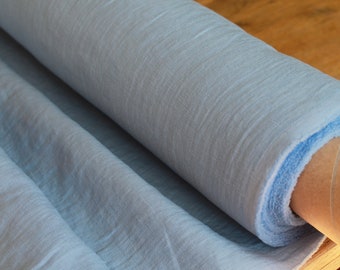 50 x 150 cm, LEINEN STOFF Hellblau, aufgeweicht vorgewaschen Leinen, passend für Kleidung, Vorhänge, Bettwäsche, Hosen Kleid Bluse Hemd Baby