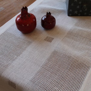 HAND WOVEN TABLE RUNNER LINEN 45 x 140 cm table linen linen handwoven tablecloth handmade Mother&#39;s Day gift Christmas woven