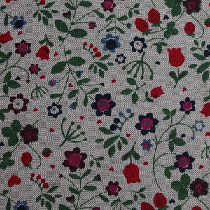 50 x 160 cm LINEN**COTTON*FABRIC*Flowers Fabric Natural Sewing Craft Linen Easter Table Table Decoration Tablecloth Printed Fabric Curtain Linen