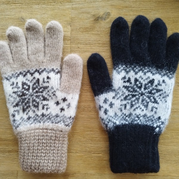 GESTRICKTE HANDSCHUHE NORWEGER Wolle Angora/Winter Handschuhe/Armstulpen/gestrickte Handschuhe/Weihnachten/stricken/Strickware/Handschuhe