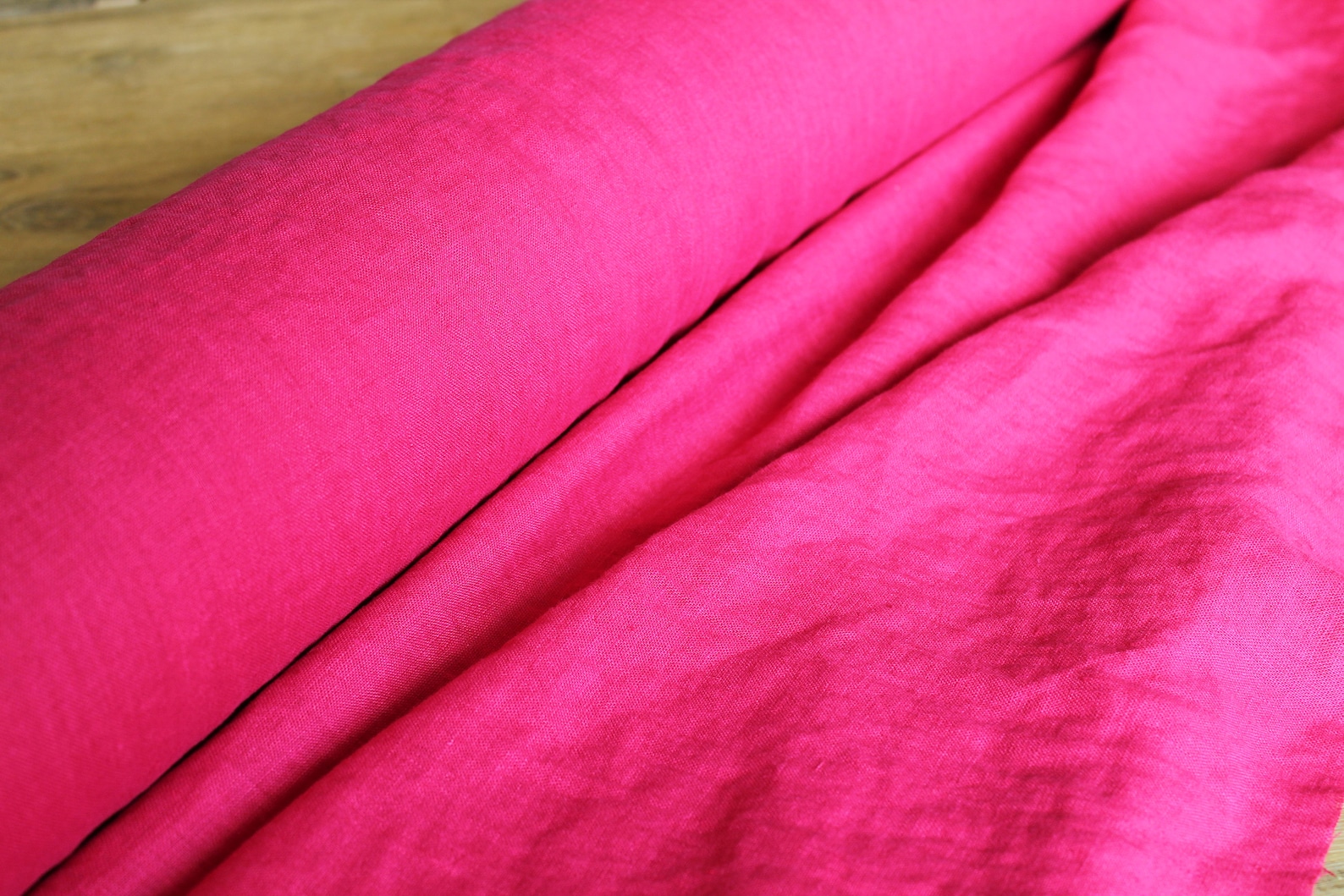 50 X 150 Cm, LINEN FABRIC Raspberry Red, Softened Pre-washed Linen ...