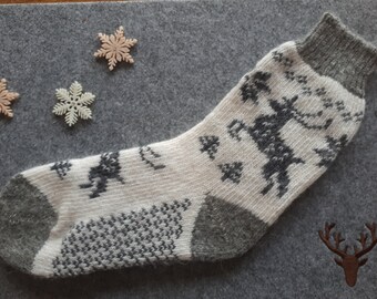 Knitted socks wool angora polyacrylic size 41/42 stockings winter socks hiking yoga warm socks gift knitted socks traditional socks