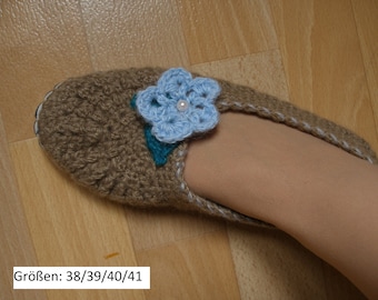 Hausschuhe Gr. 34-41,Pantoffeln,gehäkelte Hausschuhe, Hausschuhe Baumwolle,Pantoffeln,Weihnachten,Geschenk,Weihnachtsgeschenk,Trachtensocken