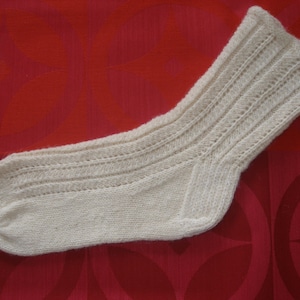 Hand-knitted socks 37 knitted traditional socks wool socks white wool socks winter socks hiking yoga socks bed socks ladies socks