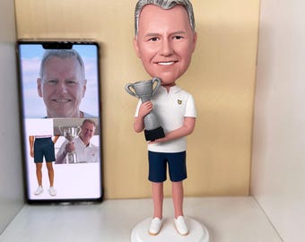Handmade Custom Bobblehead Figurine, Polymer Clay Statue