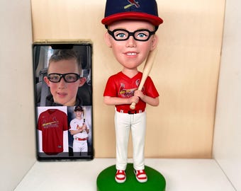 Spersonalizowana figurka kibica baseballowego Bobblehead dla dzieci - spersonalizowana figurka kibica baseballowego Bobblehead, spersonalizowana figurka kibica baseballowego Bobblehead dla dzieci, idealny prezent sportowy