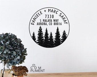 Tree Address Stamp Etsy