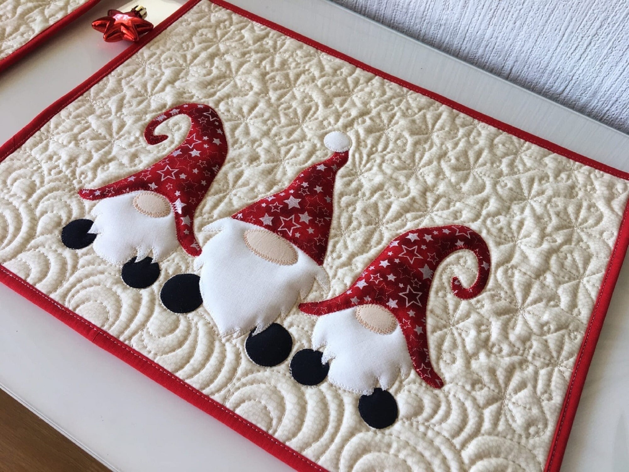 Kerst Gewatteerde Set van zes placemats met fee kabouters Etsy