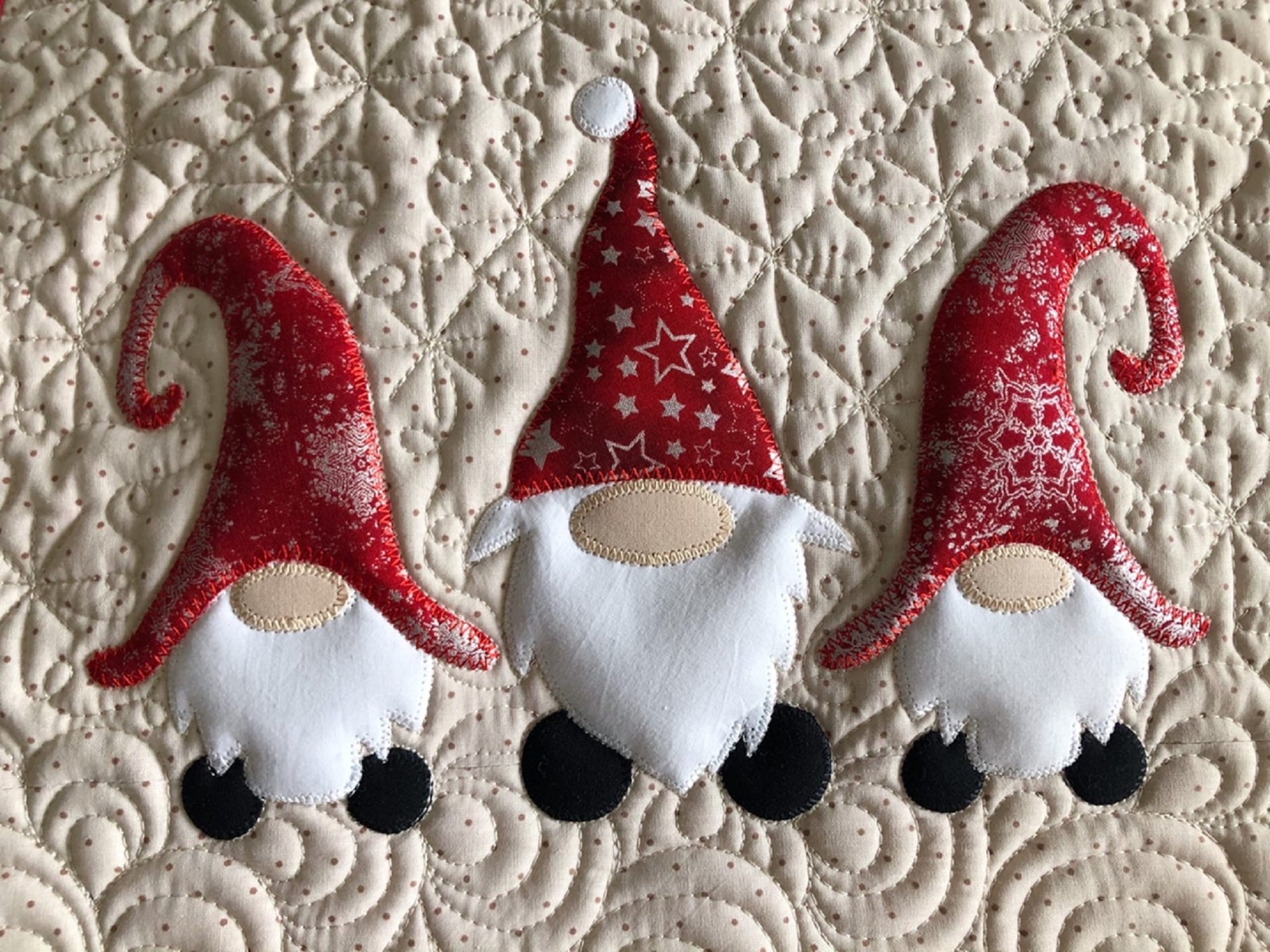 Christmas Quilted Set of six placemats with fairy gnomes Xmax Etsy