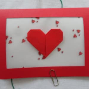 Origami kaart hart, verjaardag