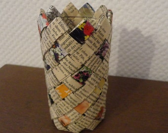 Papiervase, Papierbecher, Vase, Upcyclingvase