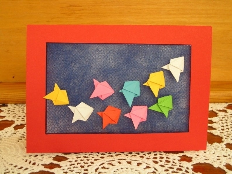 Karte, Fische, Origami, Kommunion, Taufe Bild 1