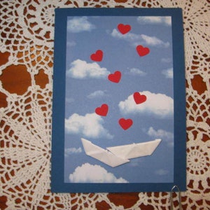 Hochzeitskarte, 7. Himmel, Origami, Boote