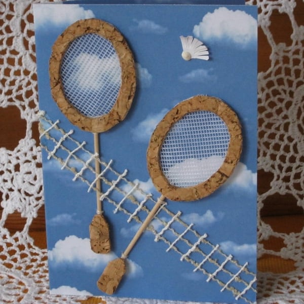 Geburtstagskarte,  Hobby,  Badminton, Federball