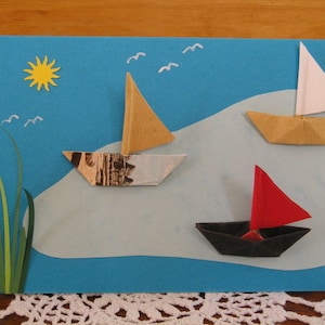 Karte  zum Geburtstag,  zum Segeln,  Hobby, Urlaub