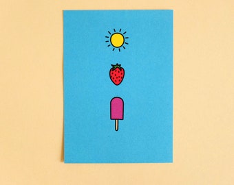 Sommerzeit | Illustration Grafik Postkarte A6