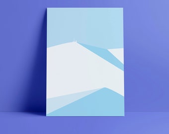 The Resin | Illustration, Minimal, Brocken, Winter, Mountains, Mountains, Mural, Print, Print