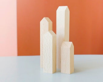 Kleine Stadt | Deko, Minimalistisch, Häuser, Handgemacht, Holz