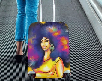 African American Afro Suitcase Luggage Cover - Gift Birthday Anniversary Ideas for Women - Travel Luggage Anti Scratch Dust-proof Protector