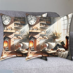 Black Girl Reading Pillow, Book Worm Gift, Book Lovers, Black Girl Magic Pillow, African American Home Decor, Black Woman Afrocentric Art