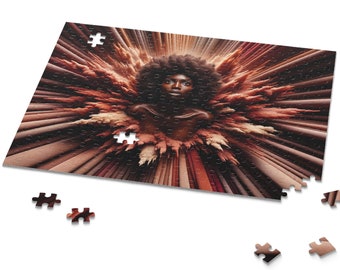 Black Woman Empowerment Puzzle, 500 Piece Puzzle Afro, African American Jigsaw Puzzle, Black Girl Graduation Gift, Afrocentric Gift for Her