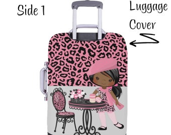 Black Girl in Paris Luggage Cover 