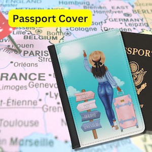 Passport Holder for Black Woman, African American Passport Cover, Best Friend Travel Gift, Wanderlust Gift for Black Girls that Travel