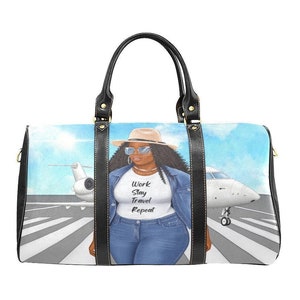 Travel Bag for Black Women - African American Travel Bag - Black Girl Weekender - Black Girl Bag - Black Woman Travel Bag - Black Girl Gifts
