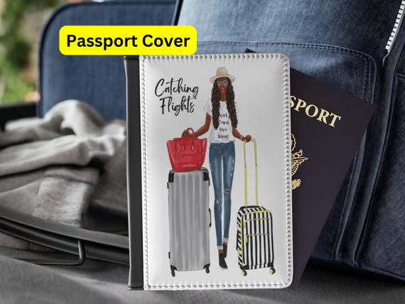 Passport Cover Personalized Black Girl, Passport Cover with Name, African American Passport Holder for Women, Gift for Friends Who Travel