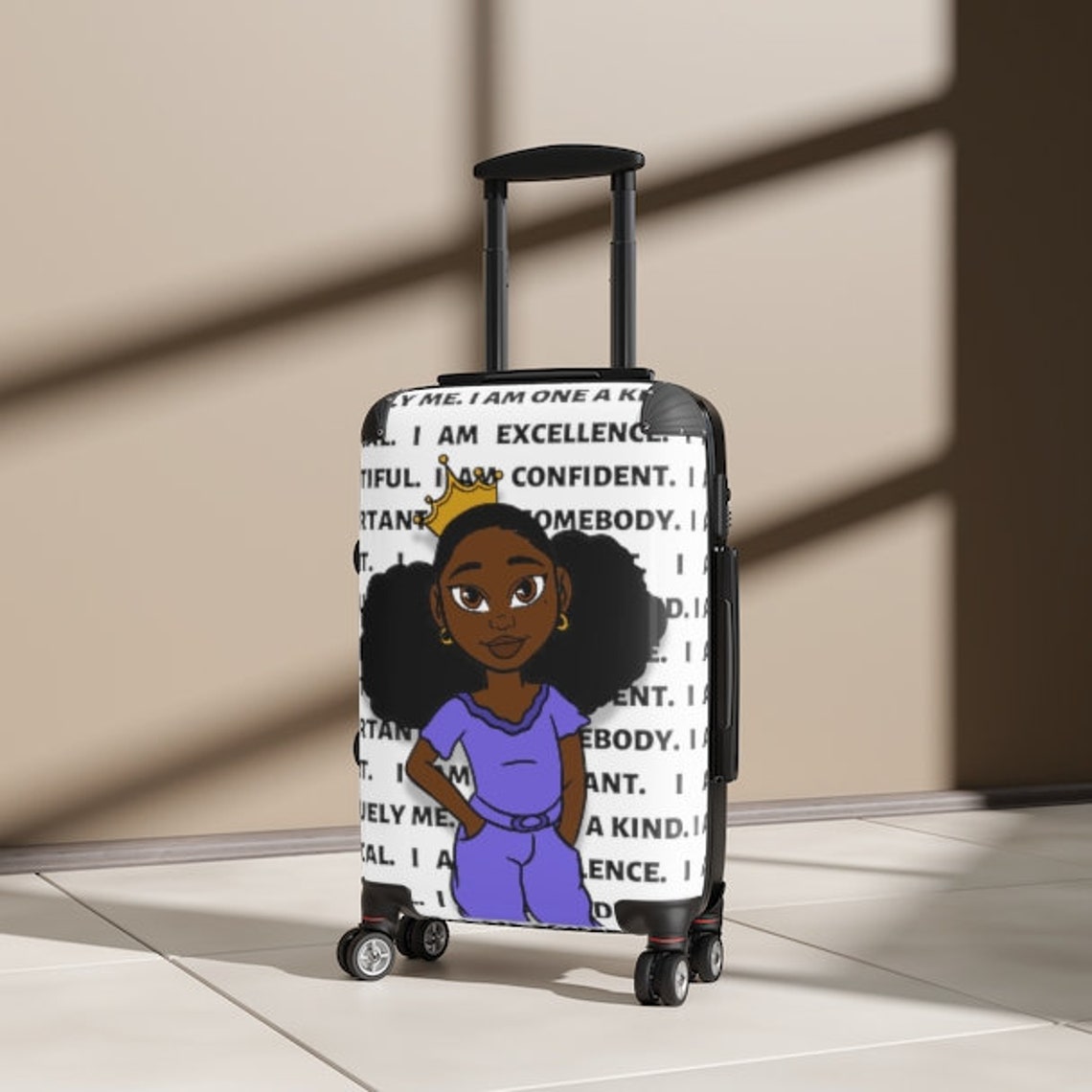 Black Girl Suitcase African American Luggage Kid Luggage Etsy