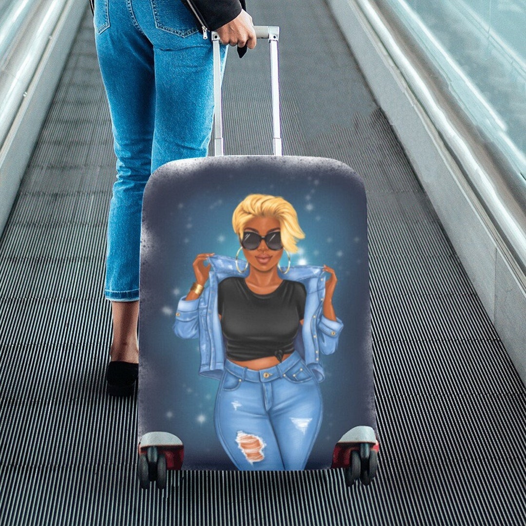 Travel Luggage Protective Cover For 18-21 Inches Suitcase Protect Cover  Letter Print Trolley Elastic Dust-proof Accessory Cover