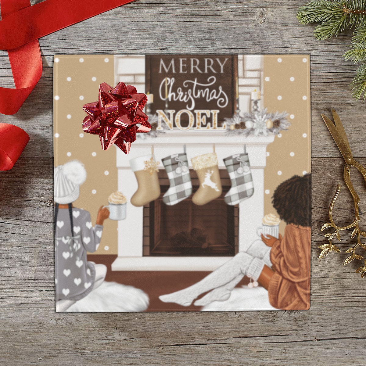 African American Gift Wrapping Paper Black Christmas Home | Etsy