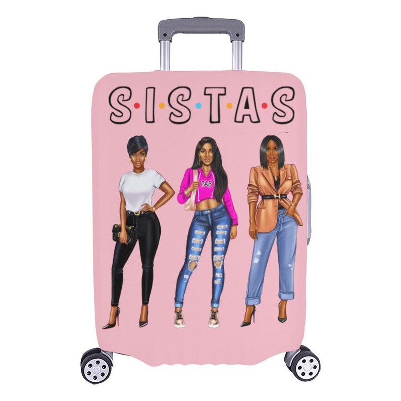 Luggage Cover 18 Inch for Black Women, Luggage Cover Suitcase Protector for African American Girl, Unique Travel Gift for Girls Trip Weekend image 3