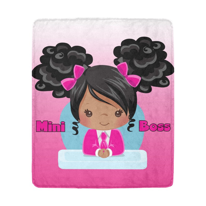 Mini Boss Baby Fleece Throw Blanket African American Blanket Etsy