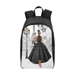 Black Girl Bag, African American Bag, Black Girl in Paris, Paris Bag, Backpack Women, Black Women&#39;s Backpack, Cute Black Girl Backpack