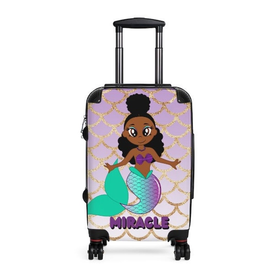 Personalized Luggage, Black Girl Suitcase, African American Luggage, Kids Luggage, Carry on