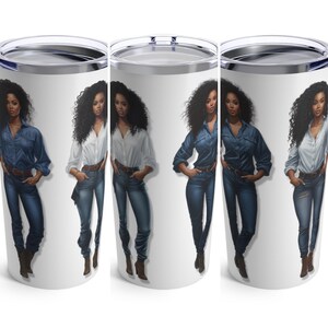 20oz Tumbler for Black Women, Black Girl Travel Mug, African American Melanin Cups, Birthday Gift for Black Sister, Tumbler Cup Black Girl,