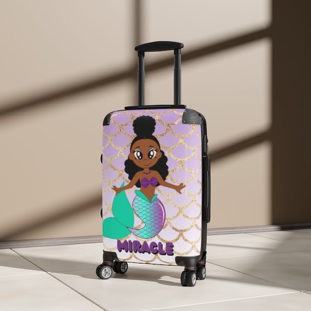 Personalized Luggage Black Girl Suitcase African American Etsy