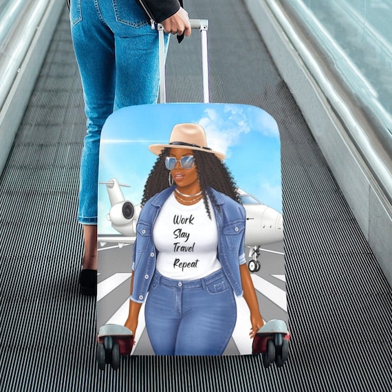 Luggage Cover for Black Women, Suitcase Cover, Luggage Cover, Luggage Protector, Luggage Wrap, Black Girl Travel, Suitcase Protector, Gifts