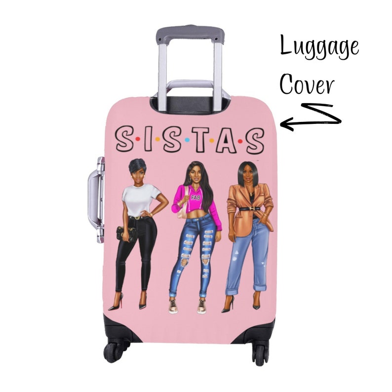 Luggage Cover 18 Inch for Black Women, Luggage Cover Suitcase Protector for African American Girl, Unique Travel Gift for Girls Trip Weekend image 2