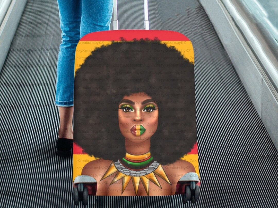 Suitcase Cover Black Girl, Luggage Cover Suitcase Protector for African