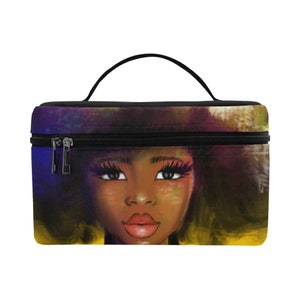 Makeup Bag - Toiletry Bag - African American Makeup Bag - Brown Girl Accessories - Unique Gift Ideas for Her - Cosmetic Bag - Makeup Pouch