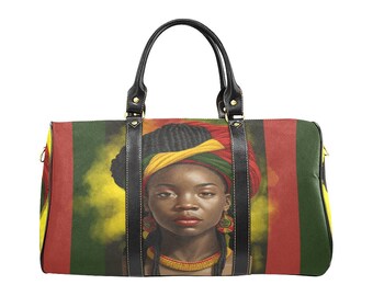 African American Travel Bag for Women, Duffle Bag for Black Girls, Weekend Travel Bag, Black Girl Magic Luggage, Black Girl Travel Accessory