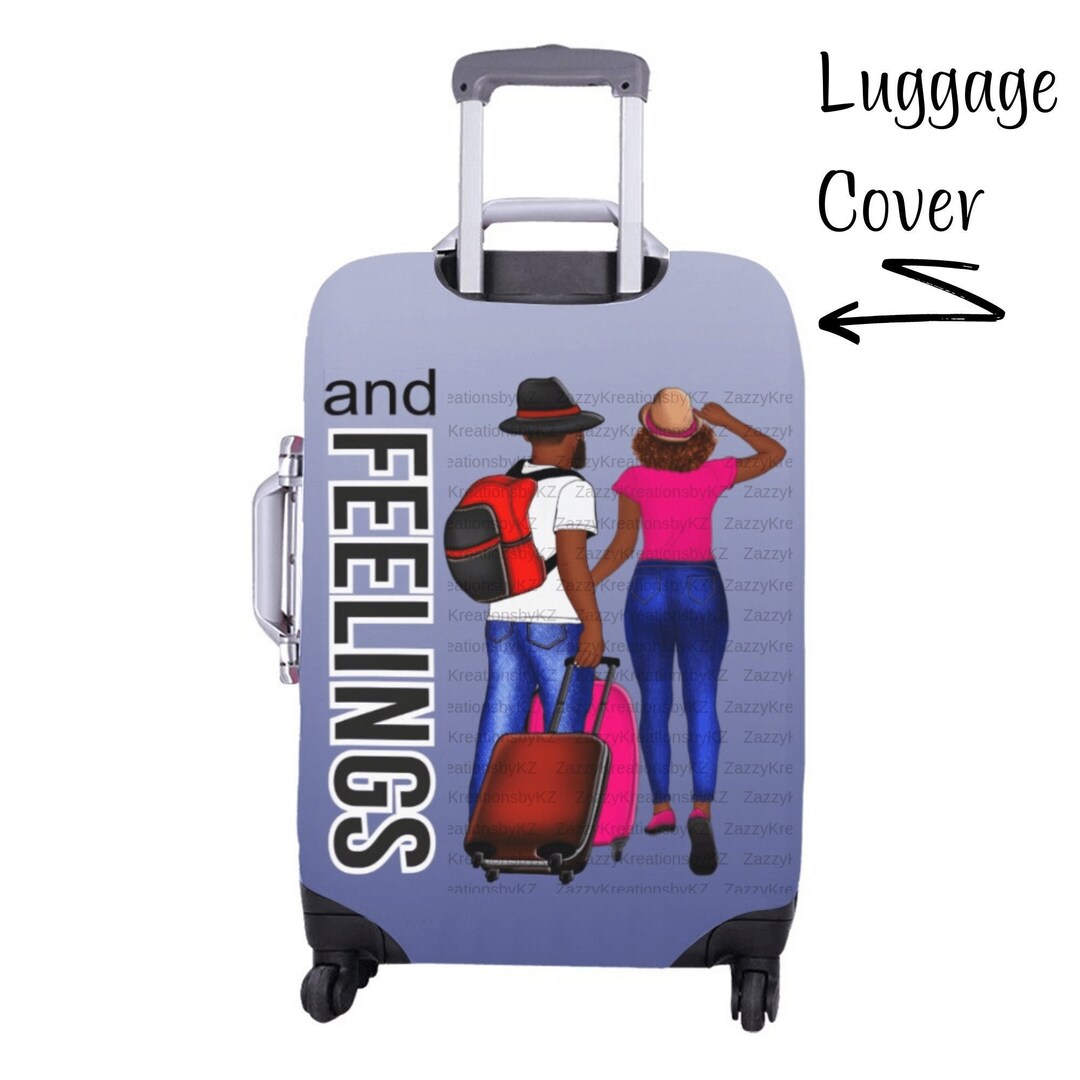 Black Girl Luggage Cover, African American Suitcase Cover, Suitcase